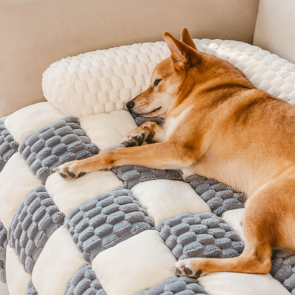 Karierte gemütliche Sofaschutz-Hundematte – SnugPad