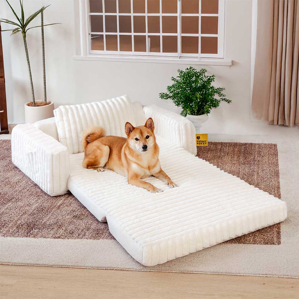 Plush Fluffy Large Orthopedic Human-Dog Bolster Bed