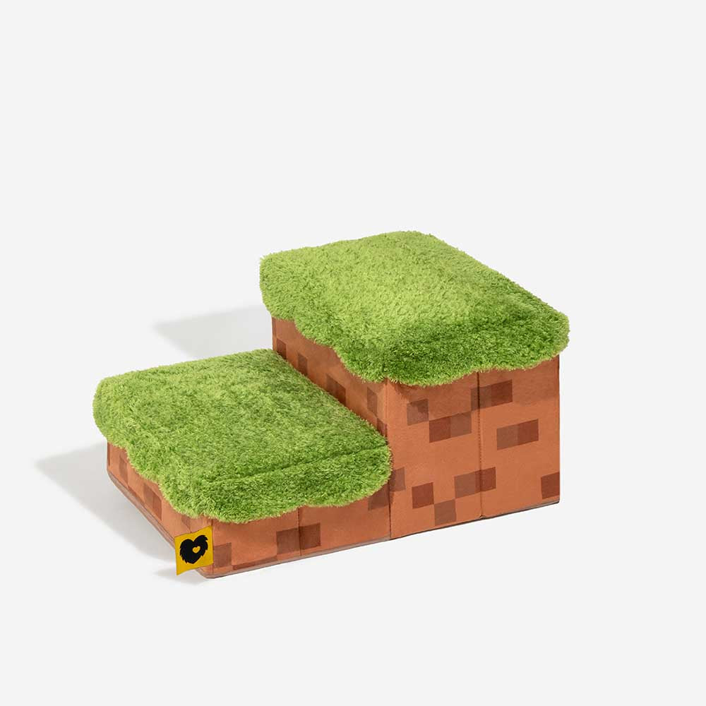 Retro Pixel Handcrafted Foldable Pet Stairs With Storage - Blocky PawGame