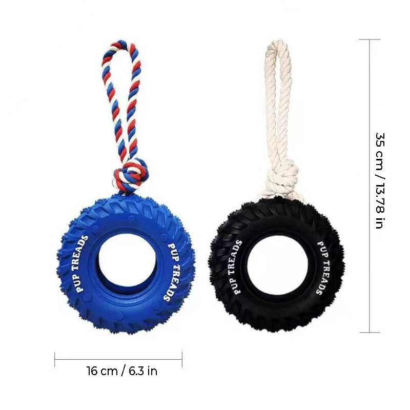 Rubber Tire Dog Interactive Toy Teething and Chewing Toy