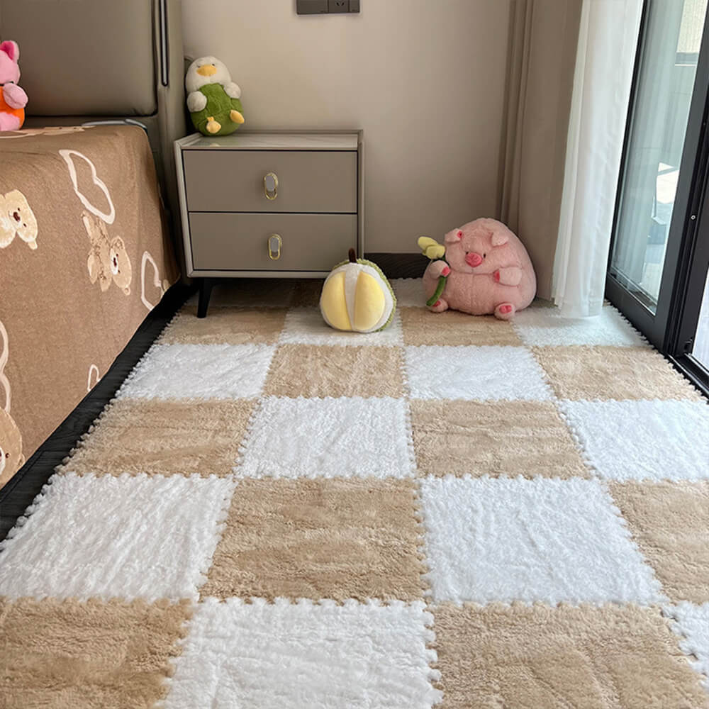 Checkerboard Soft Protective Floor Puzzle Play Mats Kids' Rug