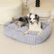 Square Striped Short Plush Fluffy Dog Bed for Small to Large Dogs’ Deep Rest