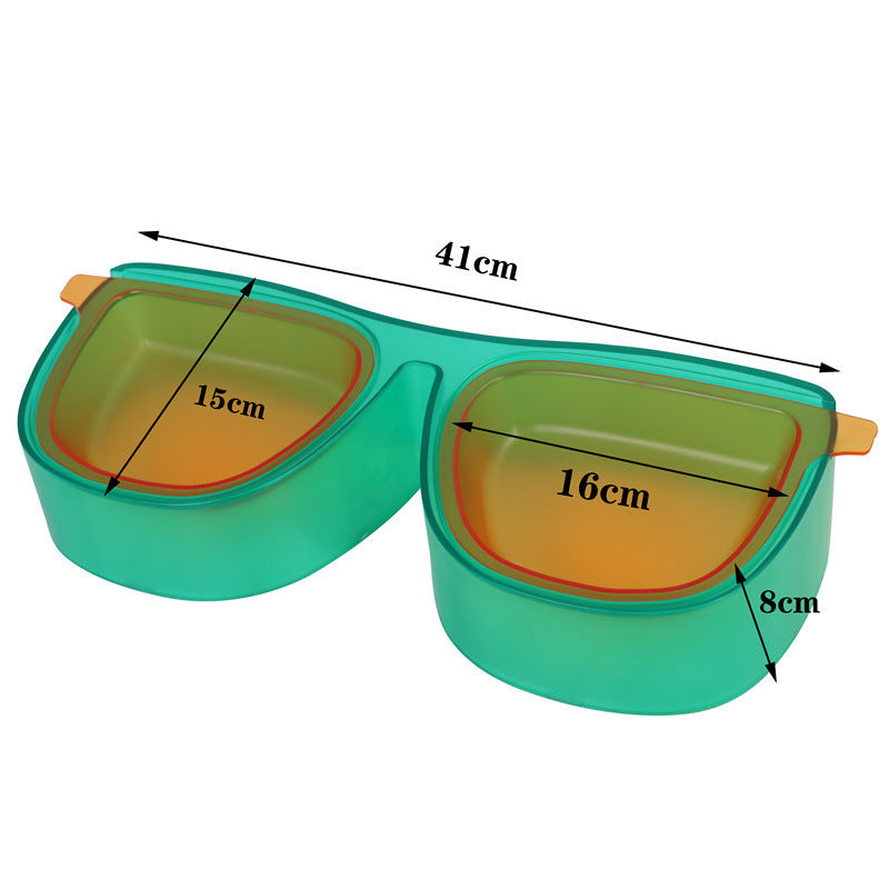 Lunettes de soleil Bol double pour animaux de compagnie, séparation sèche et humide