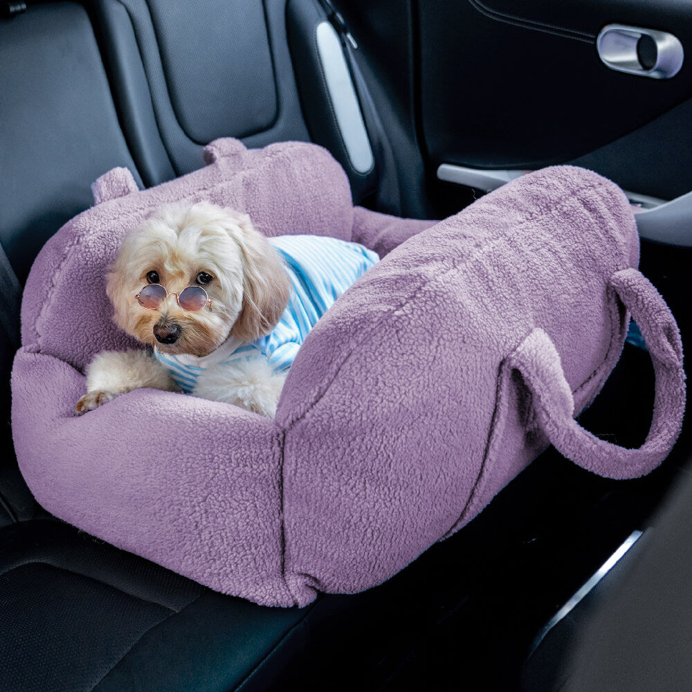 Travel Protector Comfortable Thick Faux Lambswool Dog Car Seat Bed