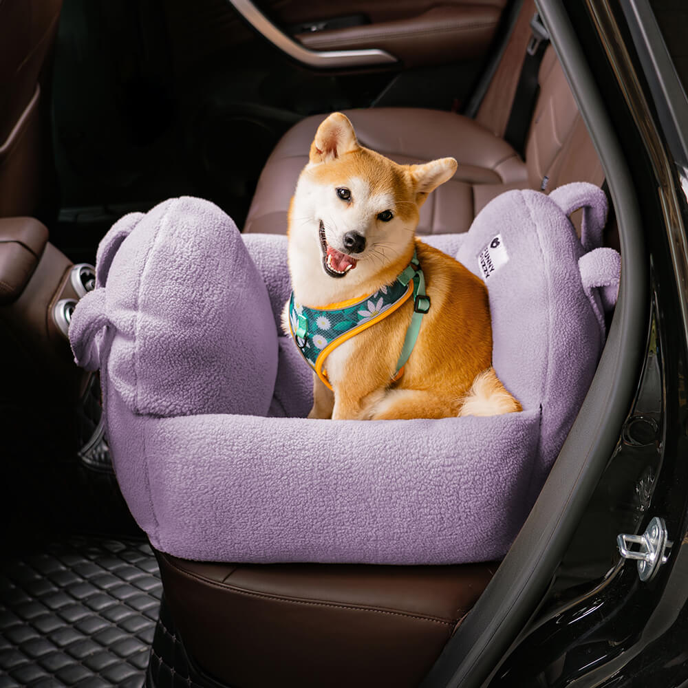 Protector de viaje, cómoda y gruesa cama para asiento de coche para perros de lana de cordero sintética