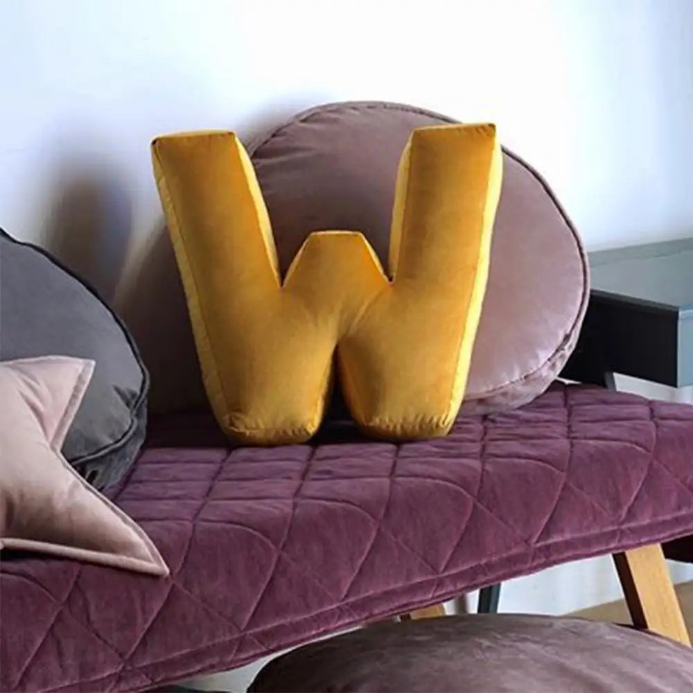 Velvet Letter Hugging Sofa Pillow