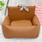 Vintage Floral Faux Leather Waterproof Anti-Scratch Puppy Dog Bed