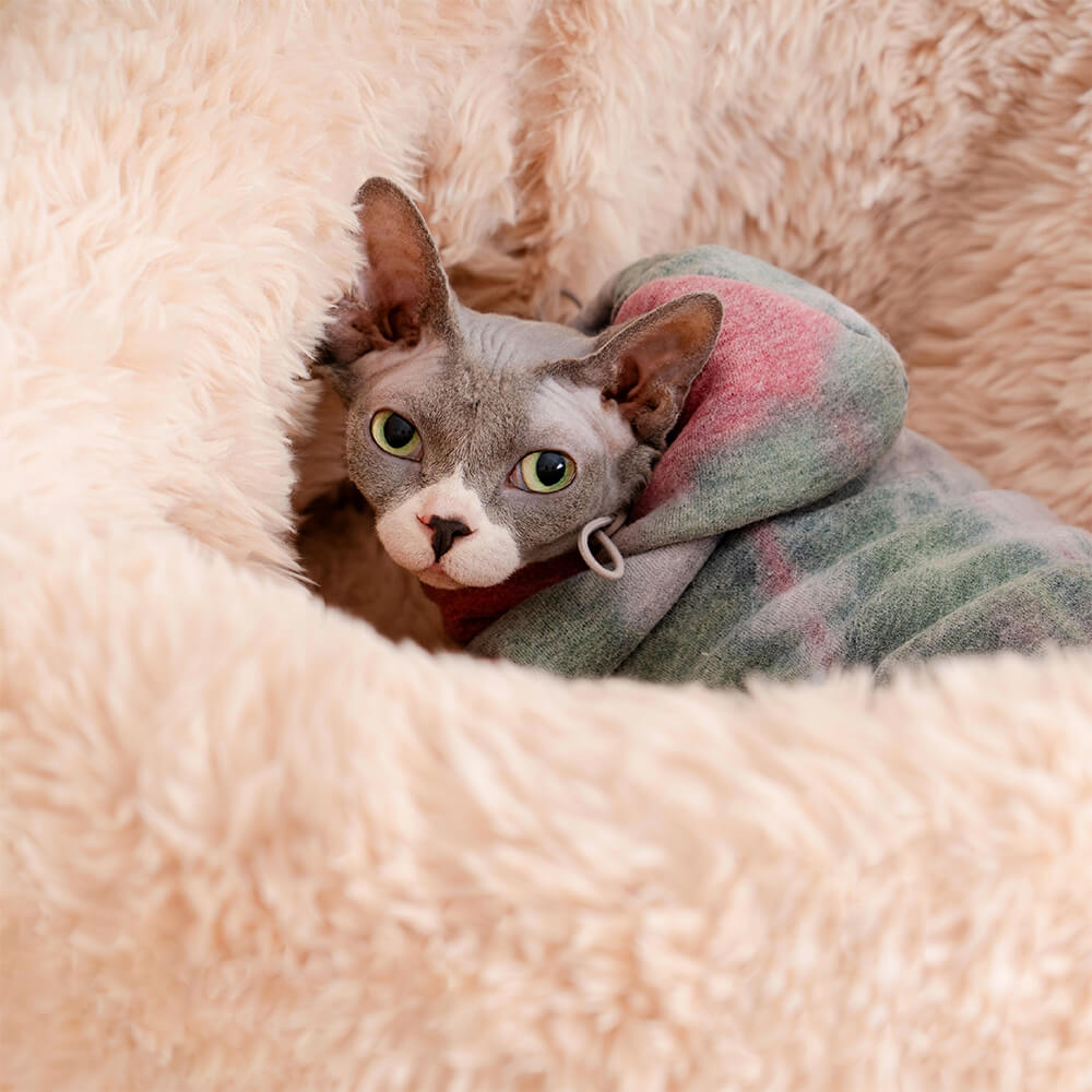 Cálido saco de dormir plegable y completamente envuelto para gatos Hug