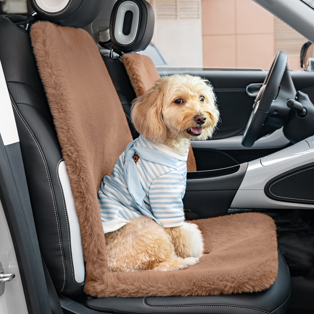 Housse de siège de voiture universelle pour chien humain en peluche chaude