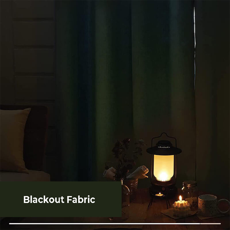 Waterproof Solid Color Linen Blend Blackout Curtains