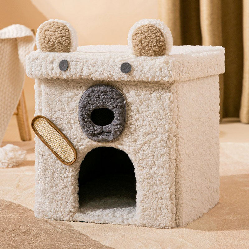 Casa para gatos con cama cueva para gatos suave y plegable serie Animal