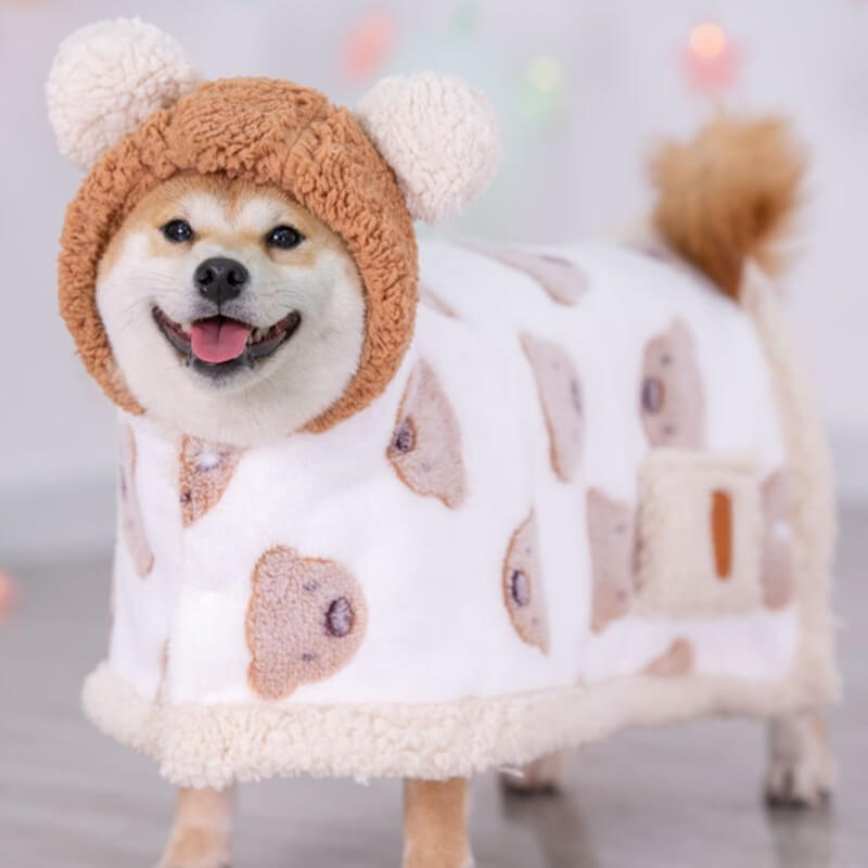 Bärenlamm-Fleece-Hundeumhang, warme Kleidung