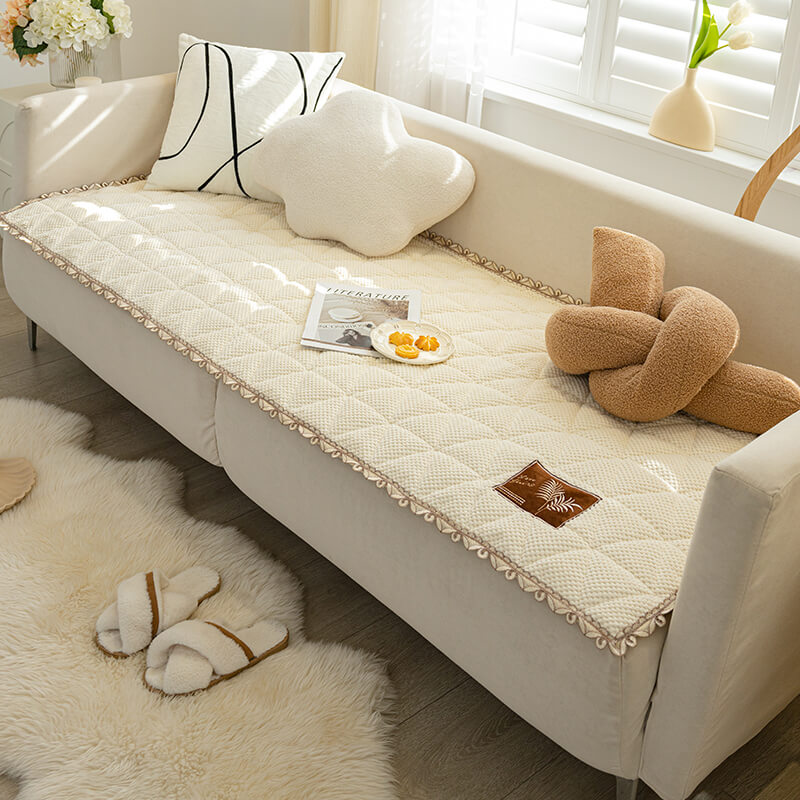Rutschfester Couchbezug aus Chenille in Brotform