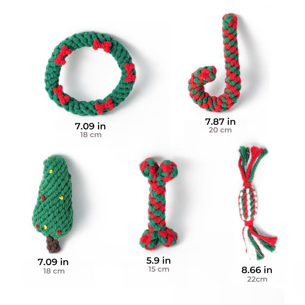 Jouet de noël en corde de coton, résistant à la mastication, cadeaux de luxe pour chien, jouets de dentition