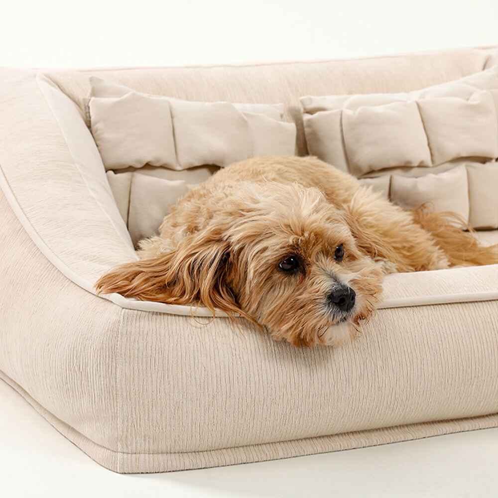 Orthopädisches Komfort-Schlafsofa für Hunde, wasserdicht, schmutzabweisend, mit Kissen
