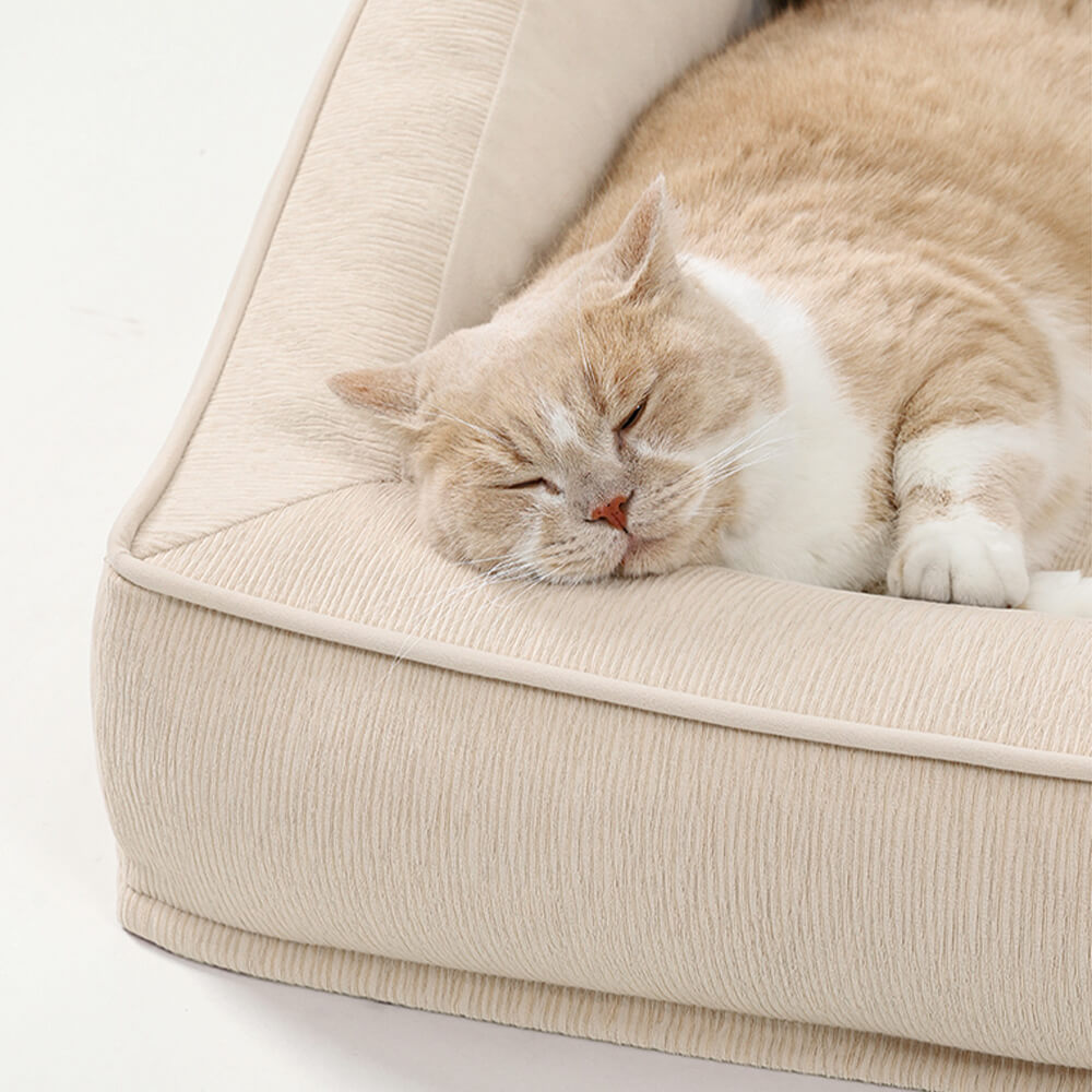 Sofá cama ortopédico cómodo para perros, resistente al agua y a las manchas con almohada