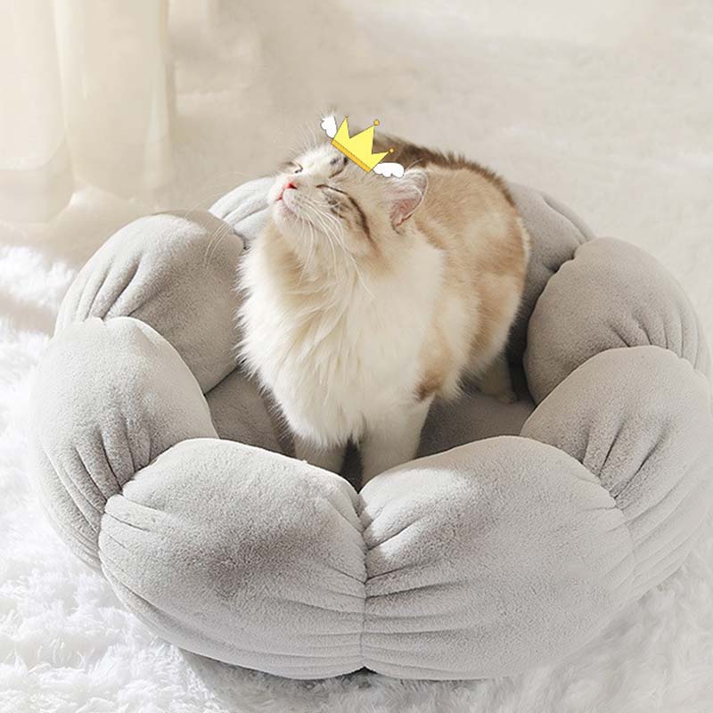 Cama para gatos con forma de flor para dormir profundamente