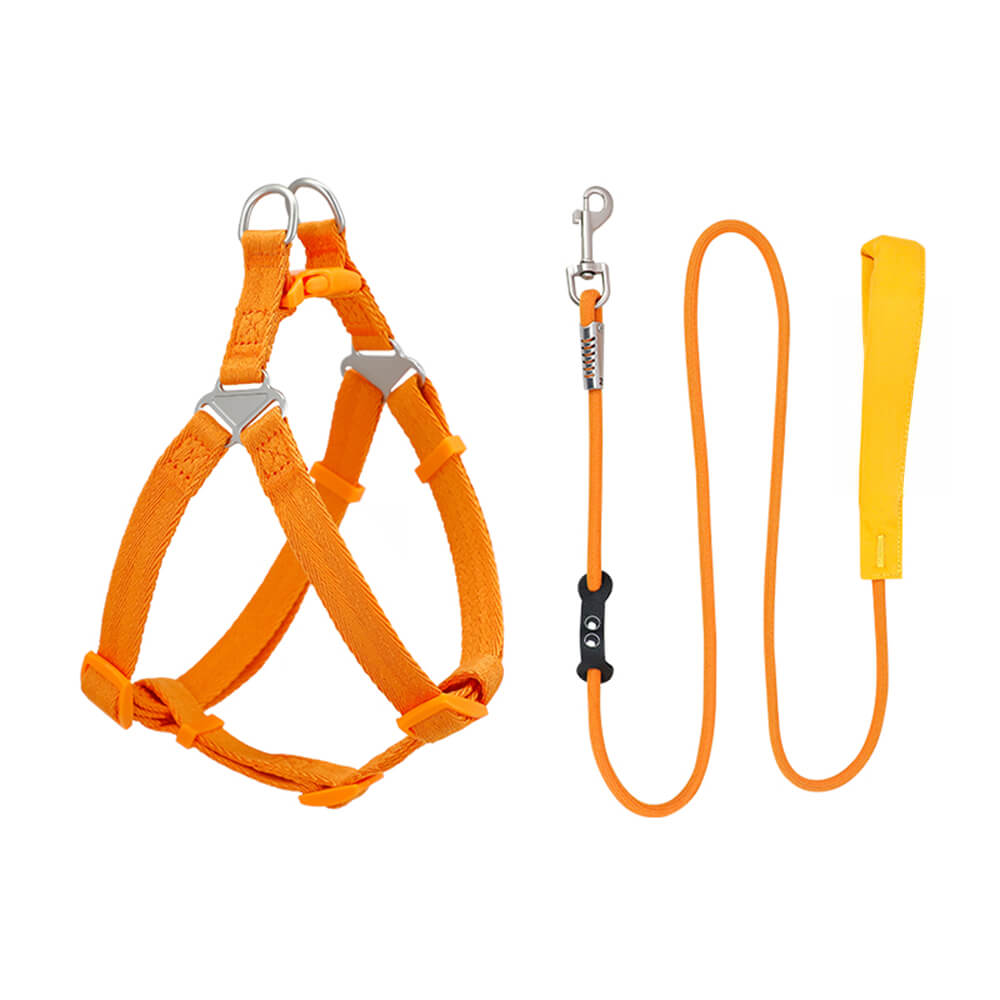 Easy to Wear Adjustable No-Pull Dog Harness Walk Set