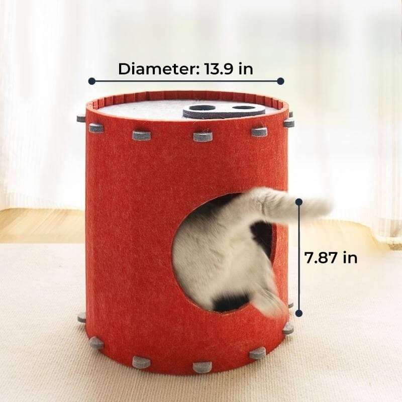 Halbgeschlossene Katzenhöhle aus Filzstoff
