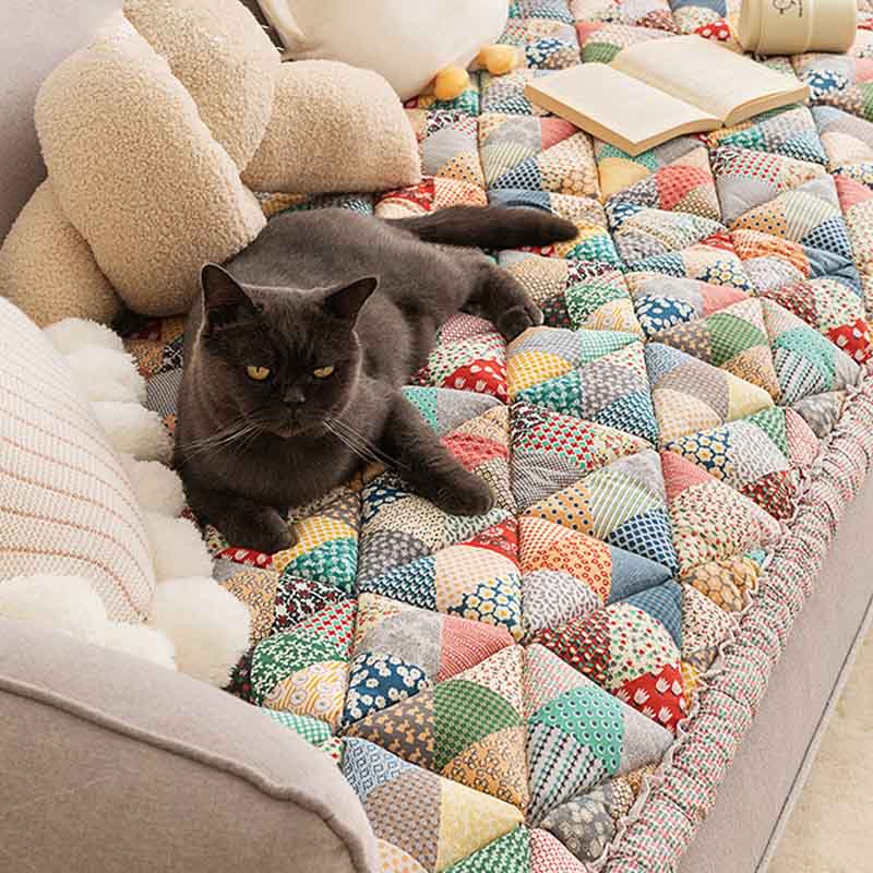 <tc>Funda protectora de sofá, Tapete de sofa de algodón con estilo de jardín</tc>