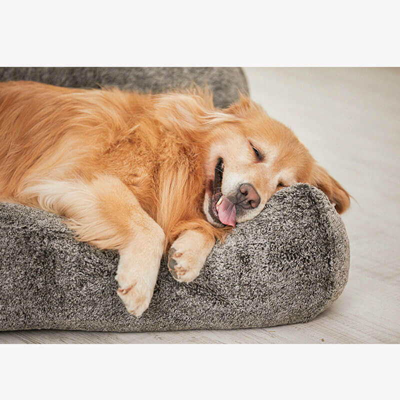Sofá cama grande y acogedor para perros de felpa