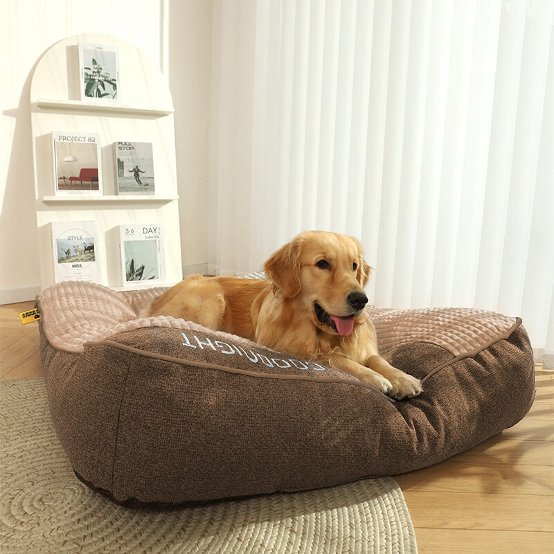 Maßgeschneidertes, großes, dickes, kratzfestes Hundekissenbett zum Schutz der Wirbelsäule