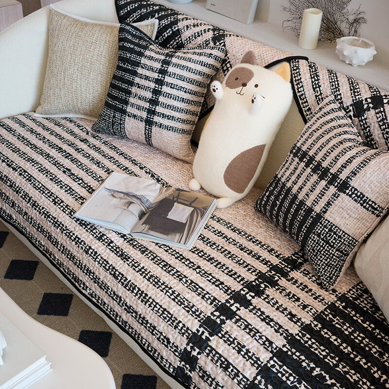Funda de sofá de algodón de lujo ligera, funda protectora para sofá antiarañazos