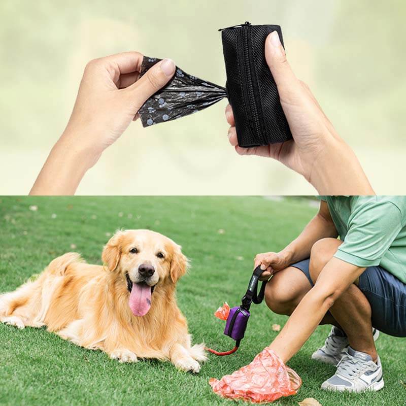 Dispensador portátil de bolsas para residuos de perros, bolsa para pasear perros de tela Oxford