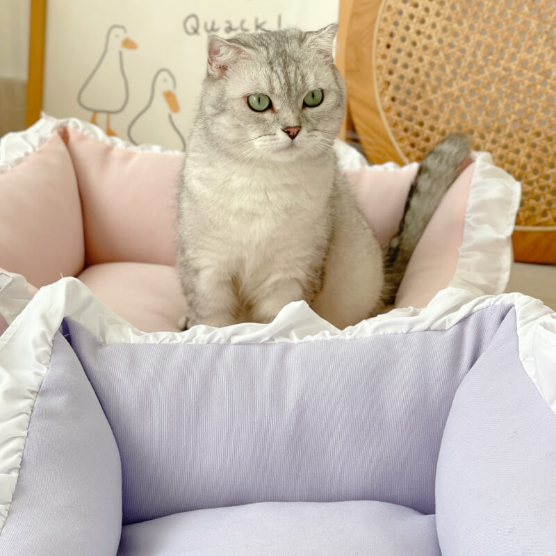 Cama suave y cerosa para mascotas, cama integrada para perros y gatos