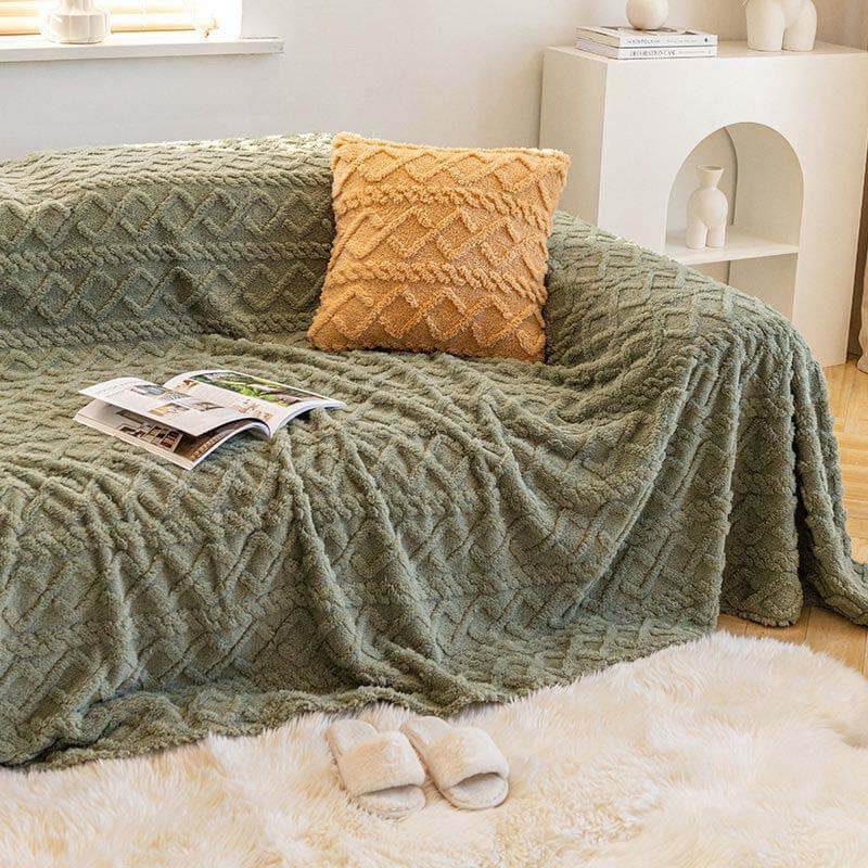 Einfarbiger Fleece-Möbelschutz-Couchbezug