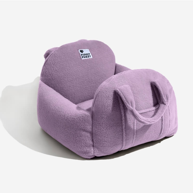 Protector de viaje, cómoda y gruesa cama para asiento de coche para perros de lana de cordero sintética