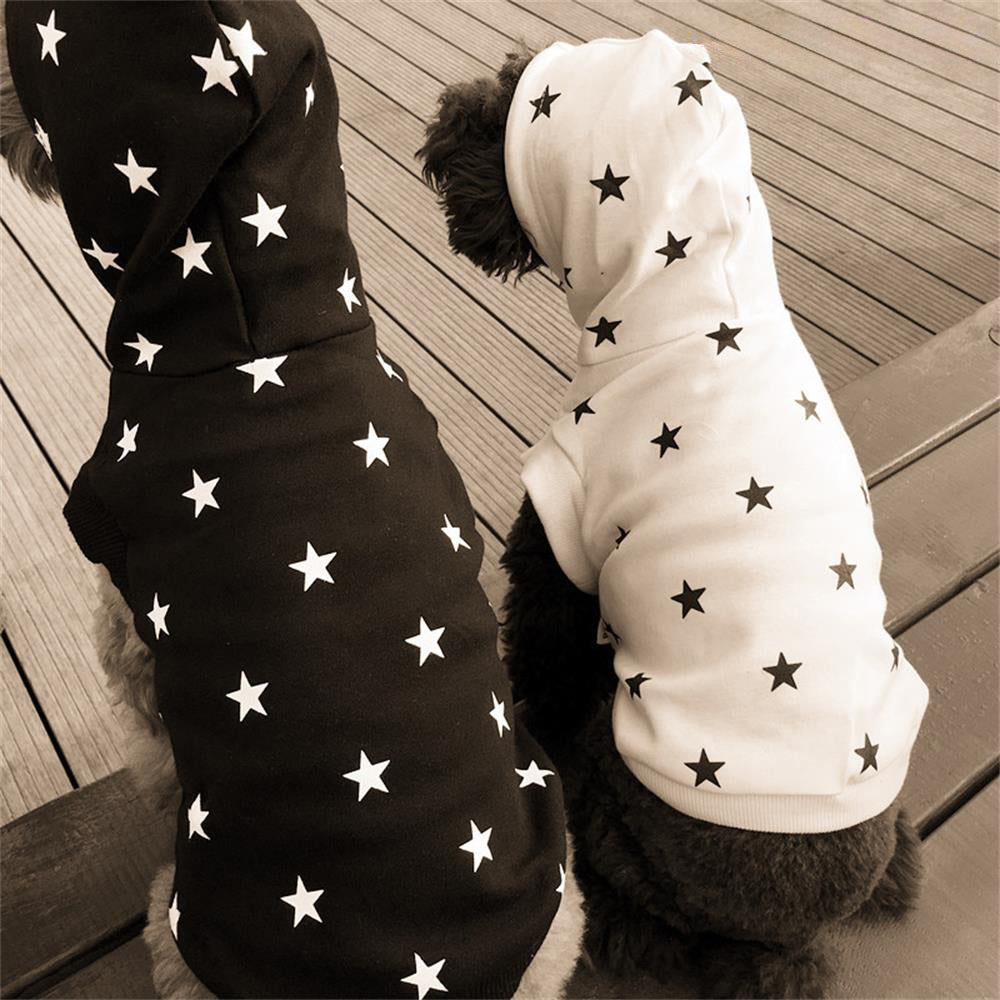 Star Print Dog Hoodie - Warm and Stylish Pet Sweatshirt