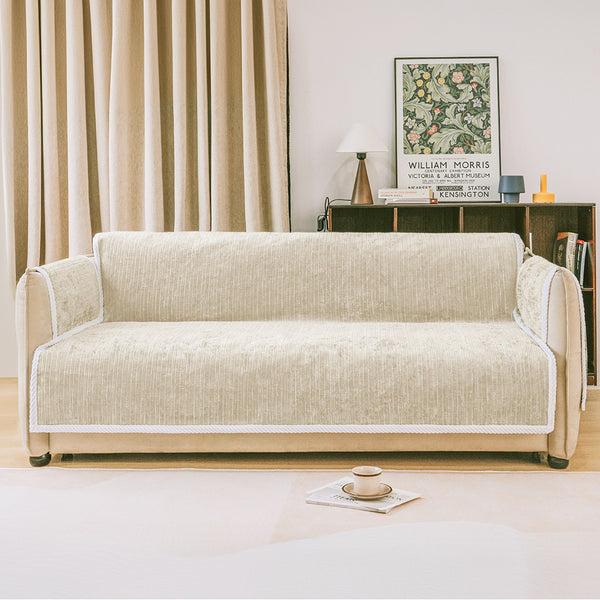 Protector de muebles de alfombra de mascotas a rayas a rayas de toda la temporada con cubierta del sofá del reposabrazos: manténgase quieto