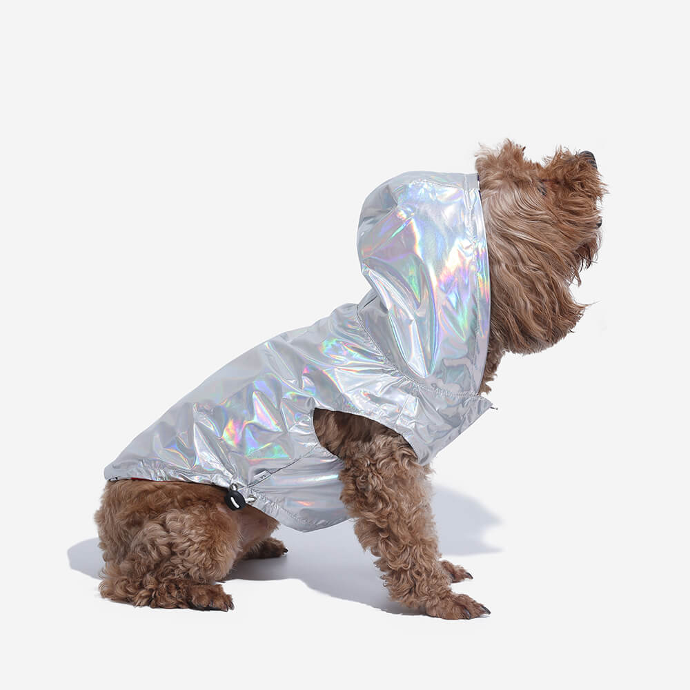 Manteau de pluie imperméable réversible pour chien - Graffiti et irisé