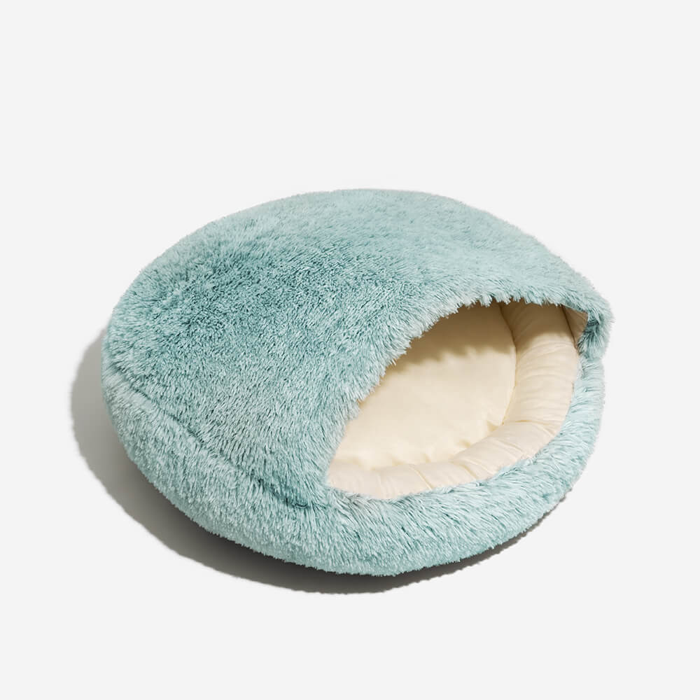 Calming Plush Semi-Enclosed Pet Nest Pita Bed For Dogs