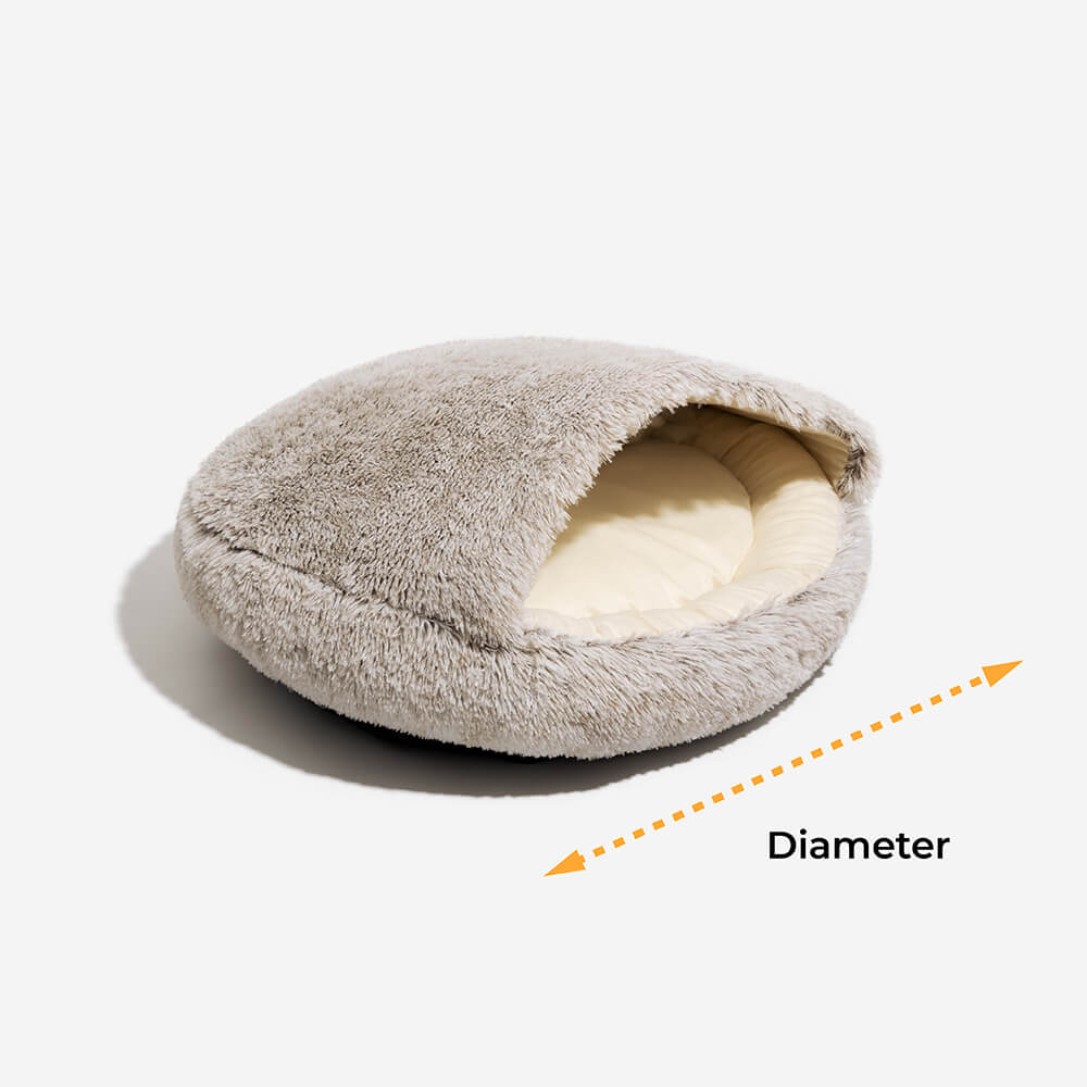 Calming Plush Semi-Enclosed Pet Nest Pita Bed For Dogs