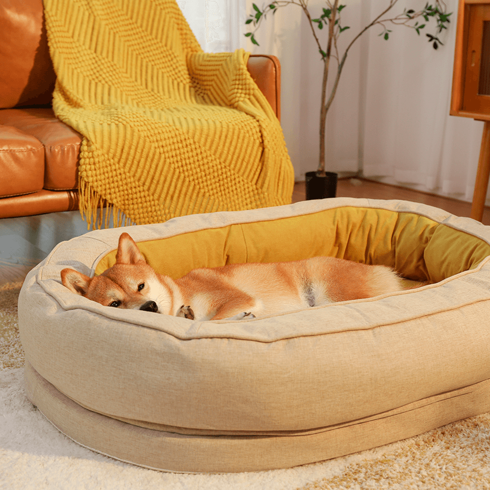 Blattförmige Hundedecke mit Donut-Hundebett, luxuriöse Hundegeschenke