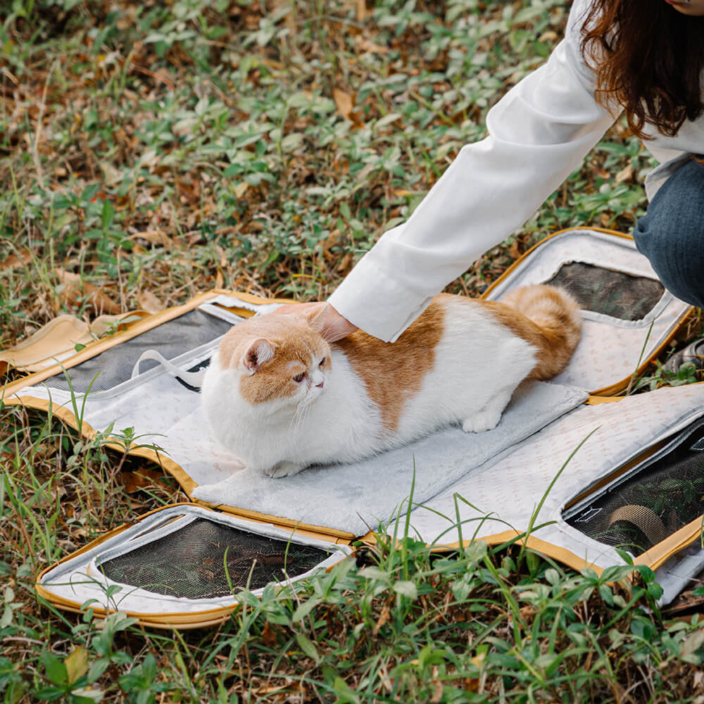 Bolsa de transporte para mascotas de diseño transpirable, plegable y portátil