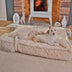 Warming Fluffy Bone Cloud Shape Calming Dog Bed - FUNNYFUZZY