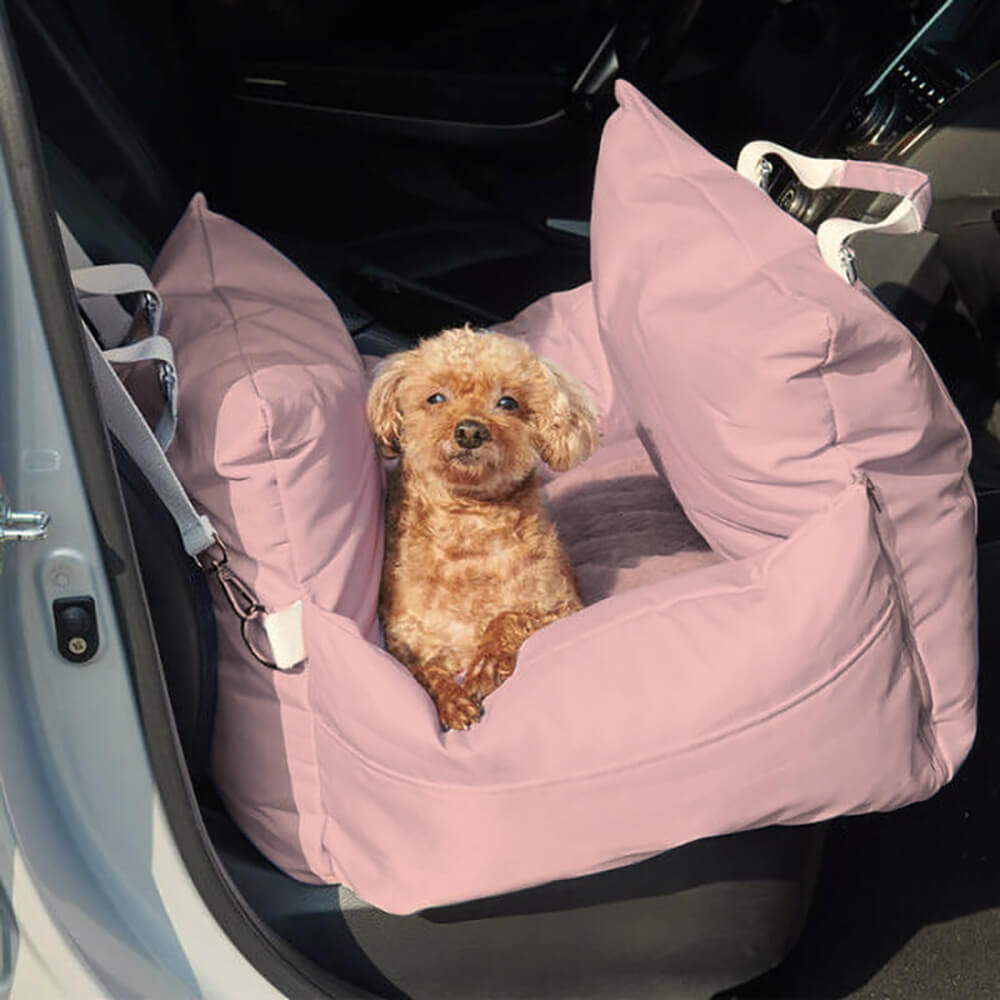 Lit de siège de voiture pour chien de première classe, avec laisse multifonction mains libres pour chien, avec ceinture de sécurité