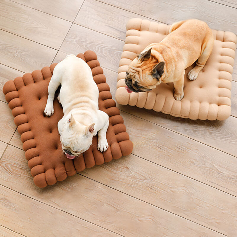 Cama para perros acolchada con forma de galleta
